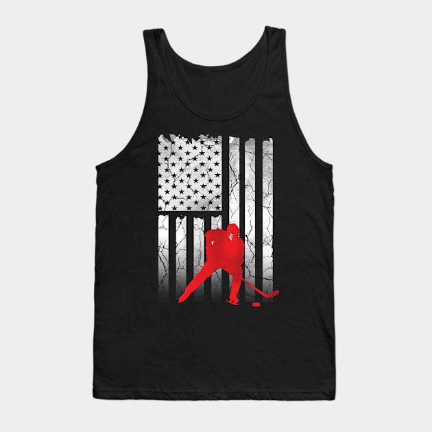 HOCKEY USA / AMERICAN FLAG Tank Top by missalona